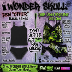Wonder Skull Women's Lace Pajama Set is expertly designed to conform to your body's shape, providing a flawless fit with every wear. Crafted with stretchy and flattering materials, it embraces all body types, ensuring a silhouette that looks great on anyone. Wake up feeling refreshed and self-assured in this standout 3-piece outfit, featuring the Nightmare Boo Unique Print that combines trendy colors with retro vibes for a unique addition to your sleepwear collection.