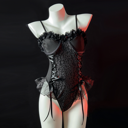 The Wonder Skull Women's Lingerie Set includes the Black 'Naughty List' Lace Teddy Bodysuit and other alluring designs, blending comfort with seduction. Perfect for special occasions or year-round allure, these sets offer daring and classic styles with intricate lace details and stretchable materials. Ideal for those seeking seductive nightwear.