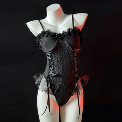 The Wonder Skull Women's Lingerie Set includes the Black 'Naughty List' Lace Teddy Bodysuit and other alluring designs, blending comfort with seduction. Perfect for special occasions or year-round allure, these sets offer daring and classic styles with intricate lace details and stretchable materials. Ideal for those seeking seductive nightwear.