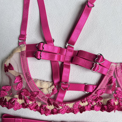 Women's Lingerie Set with Sensual Open Garter Belt, Bra, and Panty from Wonder Skull Store. Meticulously crafted to bring an air of intrigue and romance into your intimate moments. Designed to accentuate feminine curves for an irresistibly attractive look. Made from lightweight, breathable materials for extended comfort. Easy-to-wear and remove garter straps for practicality and sexiness. Versatile ensemble to mix and match for numerous stylistic expressions.