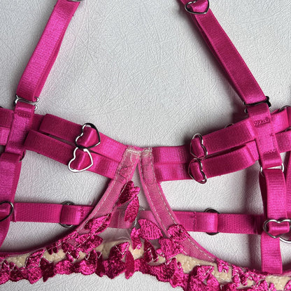 Women's Lingerie Set with Sensual Open Garter Belt, Bra, and Panty from Wonder Skull Store. Meticulously crafted to bring an air of intrigue and romance into your intimate moments. Designed to accentuate feminine curves for an irresistibly attractive look. Made from lightweight, breathable materials for extended comfort. Easy-to-wear and remove garter straps for practicality and sexiness. Versatile ensemble to mix and match for numerous stylistic expressions.