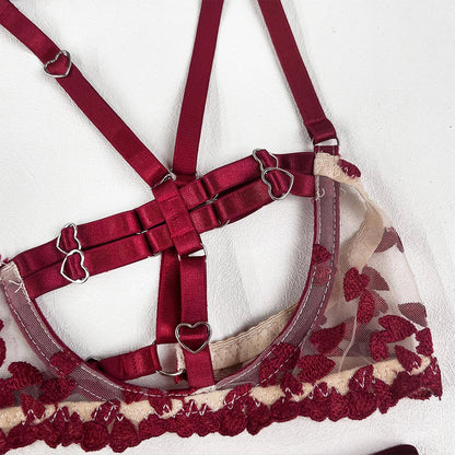 Women's Lingerie Set with Sensual Open Garter Belt, Bra, and Panty from Wonder Skull Store. Meticulously crafted to bring an air of intrigue and romance into your intimate moments. Designed to accentuate feminine curves for an irresistibly attractive look. Made from lightweight, breathable materials for extended comfort. Easy-to-wear and remove garter straps for practicality and sexiness. Versatile ensemble to mix and match for numerous stylistic expressions.