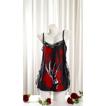 Wonder Skull Women's Nightgown combines comfort, style, and spooky charm with silky fabric, soft lace, adjustable straps, and glow-in-the-dark accents. Perfect for lounging, sleepwear, or gifting, it's a must-have for fans of gothic fashion and special occasions like Halloween or anniversaries.