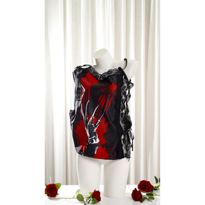 Wonder Skull Women's Nightgown combines comfort, style, and spooky charm with silky fabric, soft lace, adjustable straps, and glow-in-the-dark accents. Perfect for lounging, sleepwear, or gifting, it's a must-have for fans of gothic fashion and special occasions like Halloween or anniversaries.