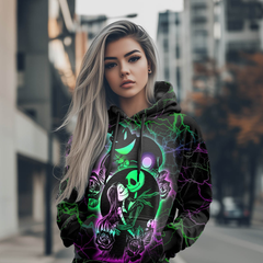 Stay stylish and comfy with the Wonder Skull Women's Lingerie Set. Featuring gothic-inspired designs, ultra-soft fabric, and a cheeky hoodie, it's perfect for sleep or lounging!