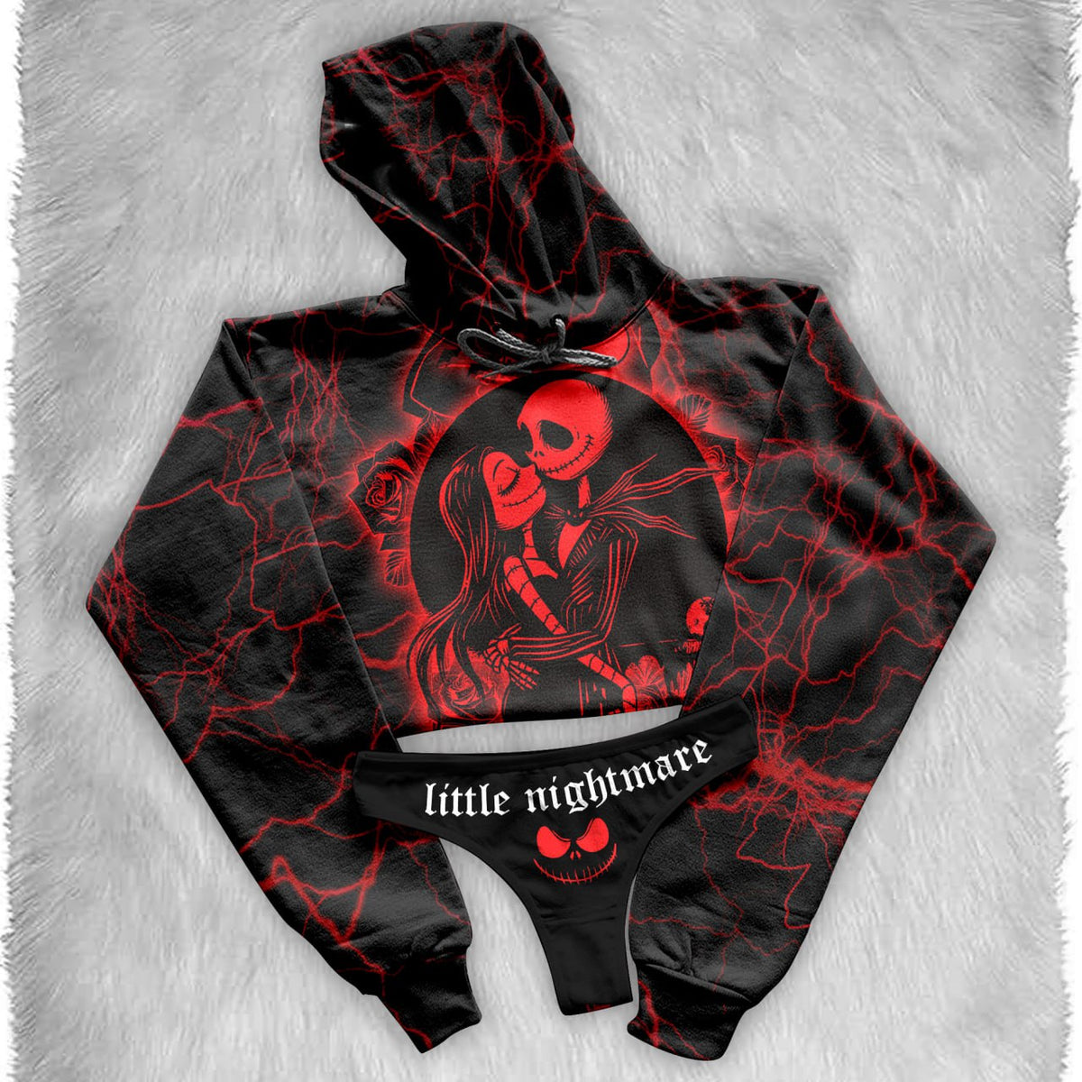 Stay cozy and stylish with this Wonder Skull Women's red and black skeleton-themed hoodie thong set. Featuring a striking skeleton and roses design, ultra-soft fabric, and durable construction, it's perfect for lounging at home or making a bold statement on the go. Comfortable, versatile, and built to last—this set combines fashion and function effortlessly.