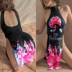 Wonder Skull Women's Sleepwear combines style and comfort with soft, stretchable fabric and a trendy pink and black design. Perfect for lounging or casual wear, this high-cut nightwear offers a flattering fit and lasting durability, making it a chic addition to any cozy wardrobe.