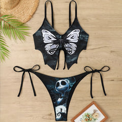 Women's Two Piece Swimsuits, Front Butterfly Design Bikini Sets