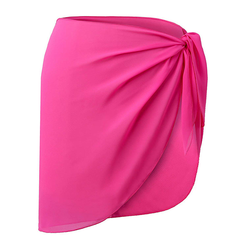 Wonder Skull Cover-up Bikini Sassy Wrap Sheer Short Skirt Chiffon Scarf Swimwear - Stay stylish and comfortable this summer with our chic bikini cover-up set! Made with lightweight, breathable fabric, it features adjustable straps for a perfect fit and a flirty tie-front design with high-waist bottoms for playful elegance and practical coverage. Perfect for mixing and matching, it’s a must-have for effortless beach or poolside style.