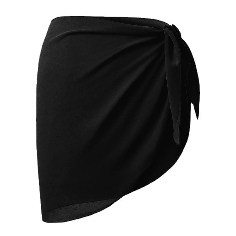 Wonder Skull Cover-up Bikini Sassy Wrap Sheer Short Skirt Chiffon Scarf Swimwear - Stay stylish and comfortable this summer with our chic bikini cover-up set! Made with lightweight, breathable fabric, it features adjustable straps for a perfect fit and a flirty tie-front design with high-waist bottoms for playful elegance and practical coverage. Perfect for mixing and matching, it’s a must-have for effortless beach or poolside style.