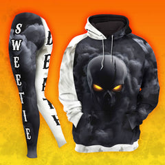 Women Hoodie and Leggings, Sweet Death Smoke Outwear Pants Outfit