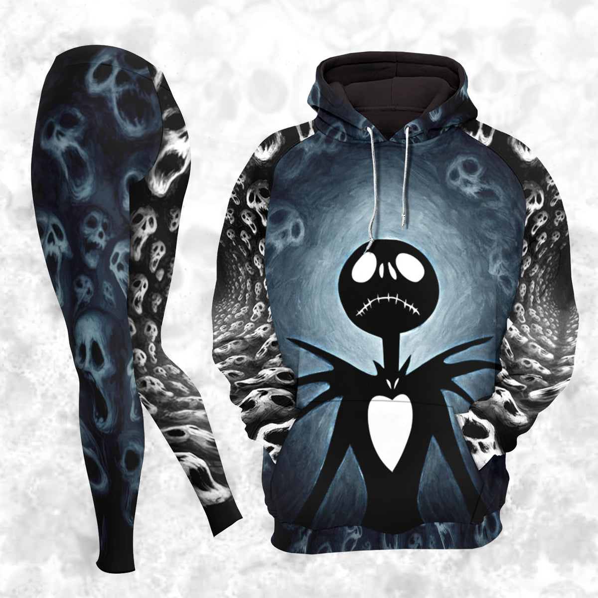 Women Hoodie and Leggings, Gothic Haunted Skeleton Outwear Pants Outfit