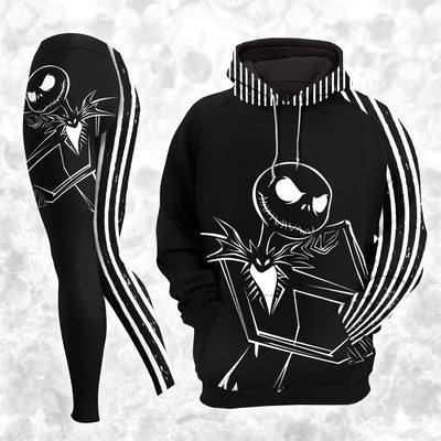 Women Hoodie and Leggings, Shadow Skeleton Art Outwear Pants Outfit