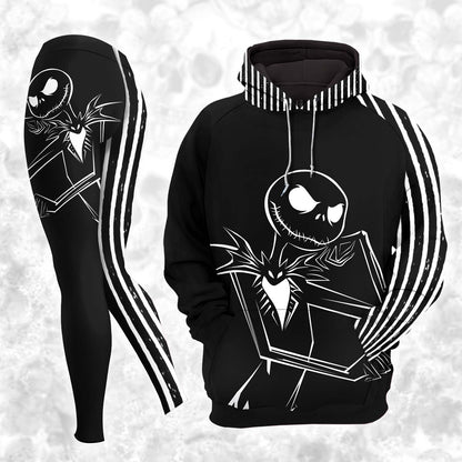 Women Hoodie and Leggings, Shadow Skeleton Art Outwear Pants Outfit
