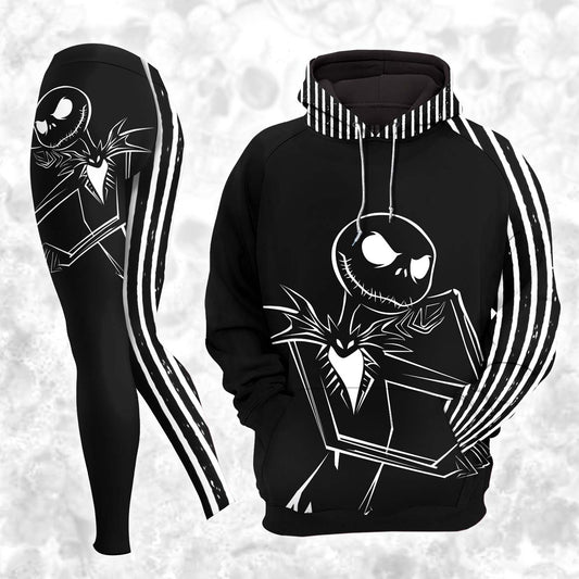 Women Hoodie and Leggings, Shadow Skeleton Art Outwear Pants Outfit