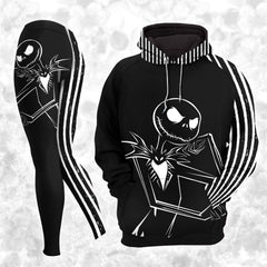 Women Hoodie and Leggings, Shadow Skeleton Art Outwear Pants Outfit