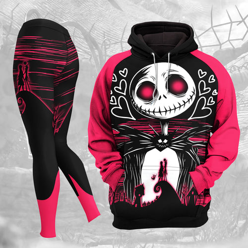 Women Hoodie and Leggings, Pink Couple Art Outwear Pants Outfit