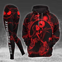 Women Hoodie and Leggings, Red Couple Nightmare Outwear Pants Outfit