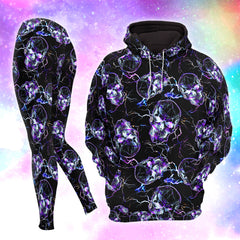 Galaxy Skull Black Thunder Combo Hoodie and Leggings - Dark and edgy matching set with skull designs for a unique and stylish look