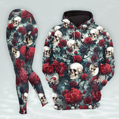 Women Hoodie and Leggings, Thorns & Remains Skull Outwear Pants Outfit