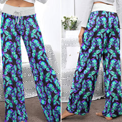 Neon Mystic Butterfly Skulls Women's High-waisted Wide Leg Pants