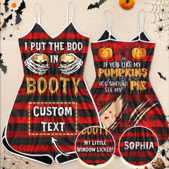 Funny Halloween I Put The Boo Skull Romper