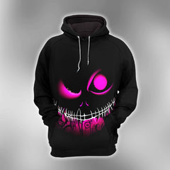 Purple Scary Face Nightmare Combo Hoodie and Leggings - Dark and edgy matching set with skull designs for a unique and stylish look