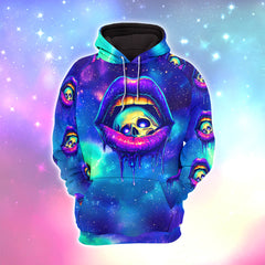 Women Hoodie and Leggings, Galaxy Skull Lip Outwear Pants Outfit