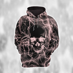 Pink Skull Thunder Combo Hoodie and Leggings - Dark and edgy matching set with skull designs for a unique and stylish look