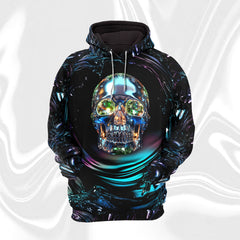 Women Hoodie and Leggings, Abstract Skull Art Outwear Pants Outfit