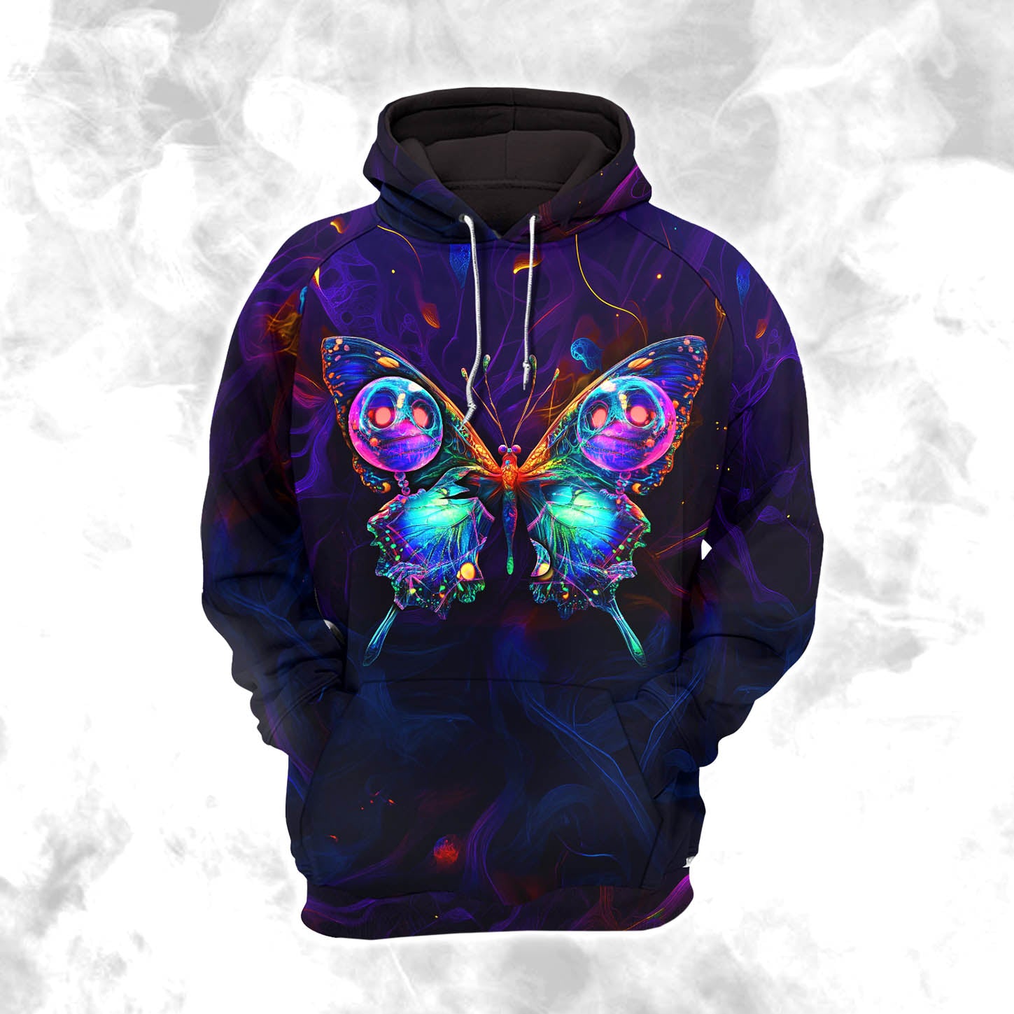 Women Hoodie and Leggings, Abstract Skull Butterfly Outwear Pants Outfit