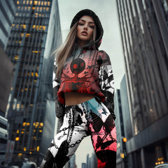 Women Hoodie and Leggings, Chains Skeleton Butterfly Outwear Pants Outfit