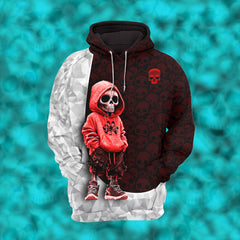 Women Hoodie and Leggings, Red Skeleton Cool Art Outwear Pants Outfit