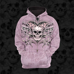 Women Hoodie and Leggings, Skull Ornament Gothic Outwear Pants Outfit