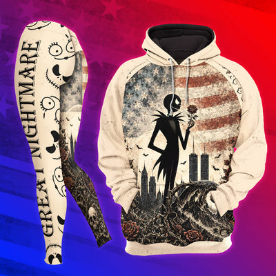 Women Hoodie and Leggings, Rose Skeleton Grunge Outwear Pants Outfit
