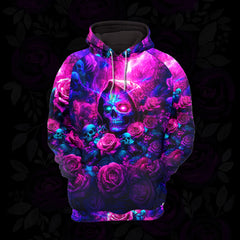 Women Hoodie and Leggings, Purple Grim Reaper Art Outwear Pants Outfit