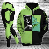 Black And Green Nightmare Hoodie and Leggings Set - Wonder Skull