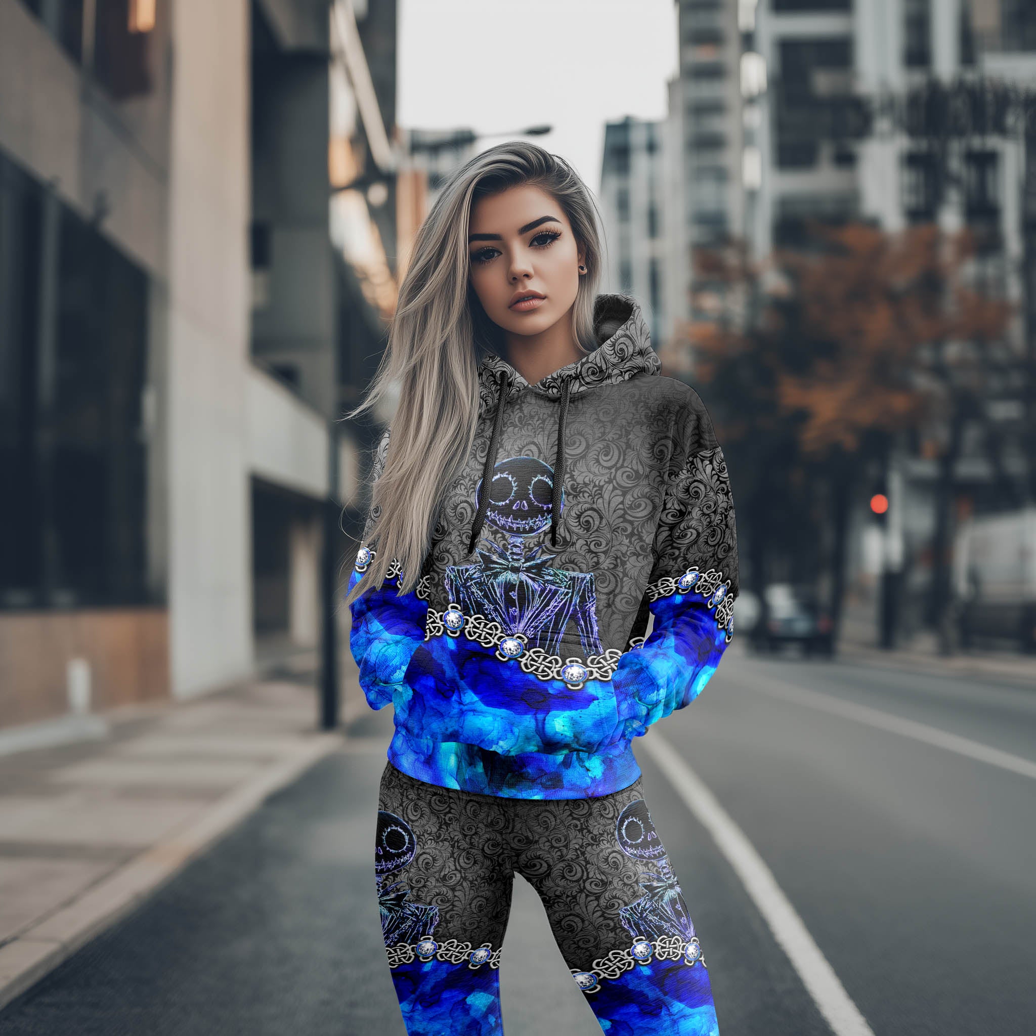 Women Hoodie and Leggings, Abstract Diamond Art Outwear Pants Outfit