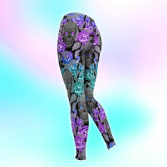 Galaxy Skull Flower Pattern Combo Hoodie and Leggings - Dark and edgy matching set with skull designs for a unique and stylish look