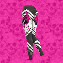 Women Hoodie and Leggings, Pink Skeleton Art Outwear Pants Outfit