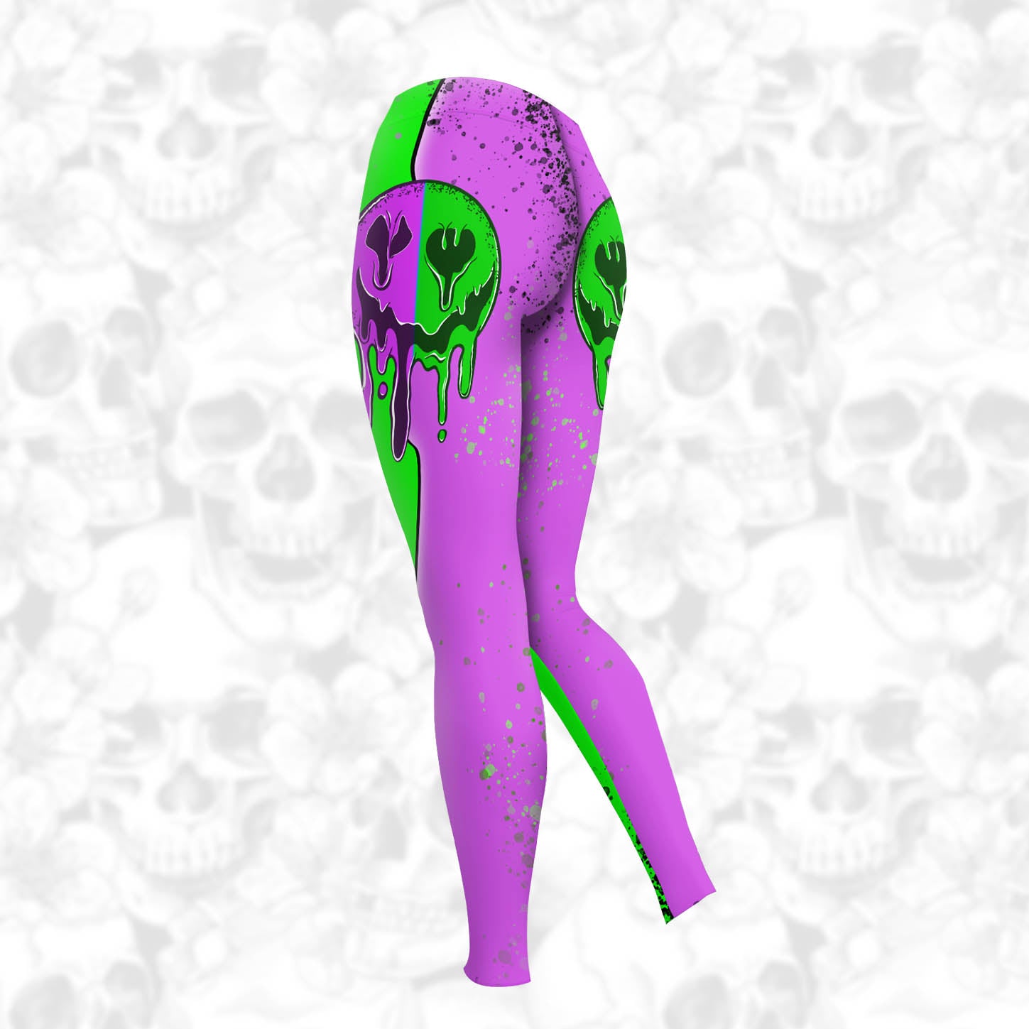 Women Hoodie and Leggings, Purple Green Emoji Outwear Pants Outfit