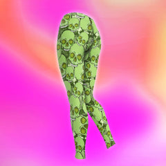 Green Camo Skull Pattern Combo Hoodie and Leggings - Dark and edgy matching set with skull designs for a unique and stylish look