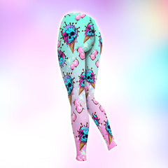 Pastel Ice Cream Skull Combo Hoodie and Leggings - Dark and edgy matching set with skull designs for a unique and stylish look