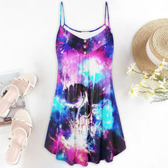 Galaxy Skull Short Cami Dress - Wonder Skull