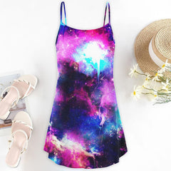 Galaxy Skull Short Cami Dress - Wonder Skull