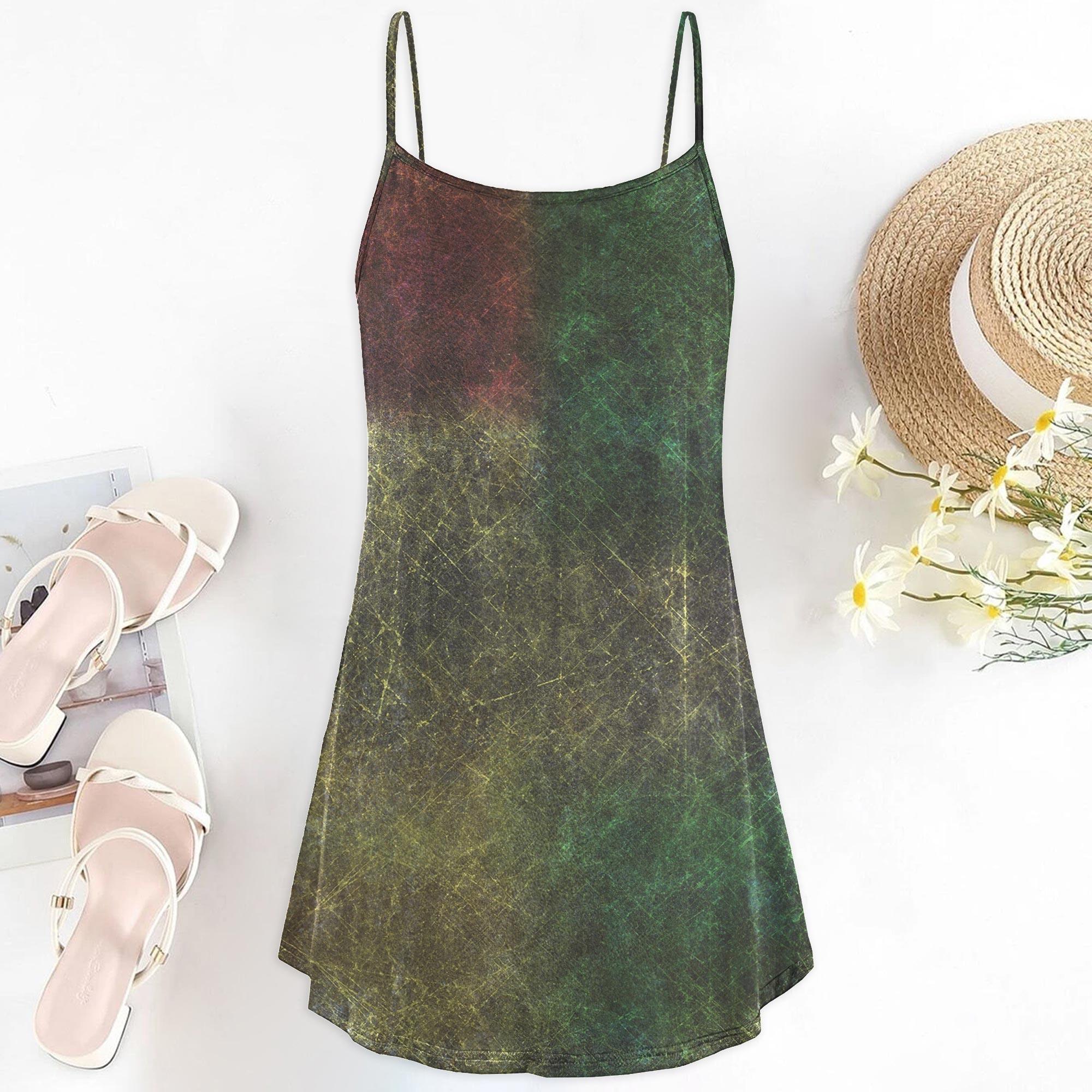 Grunge Skull Floral Short Cami Dress - Wonder Skull