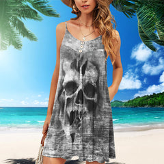 Grunge Skull Short Cami Dress - Wonder Skull