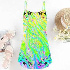 Holographic Skull Short Cami Dress - Wonder Skull