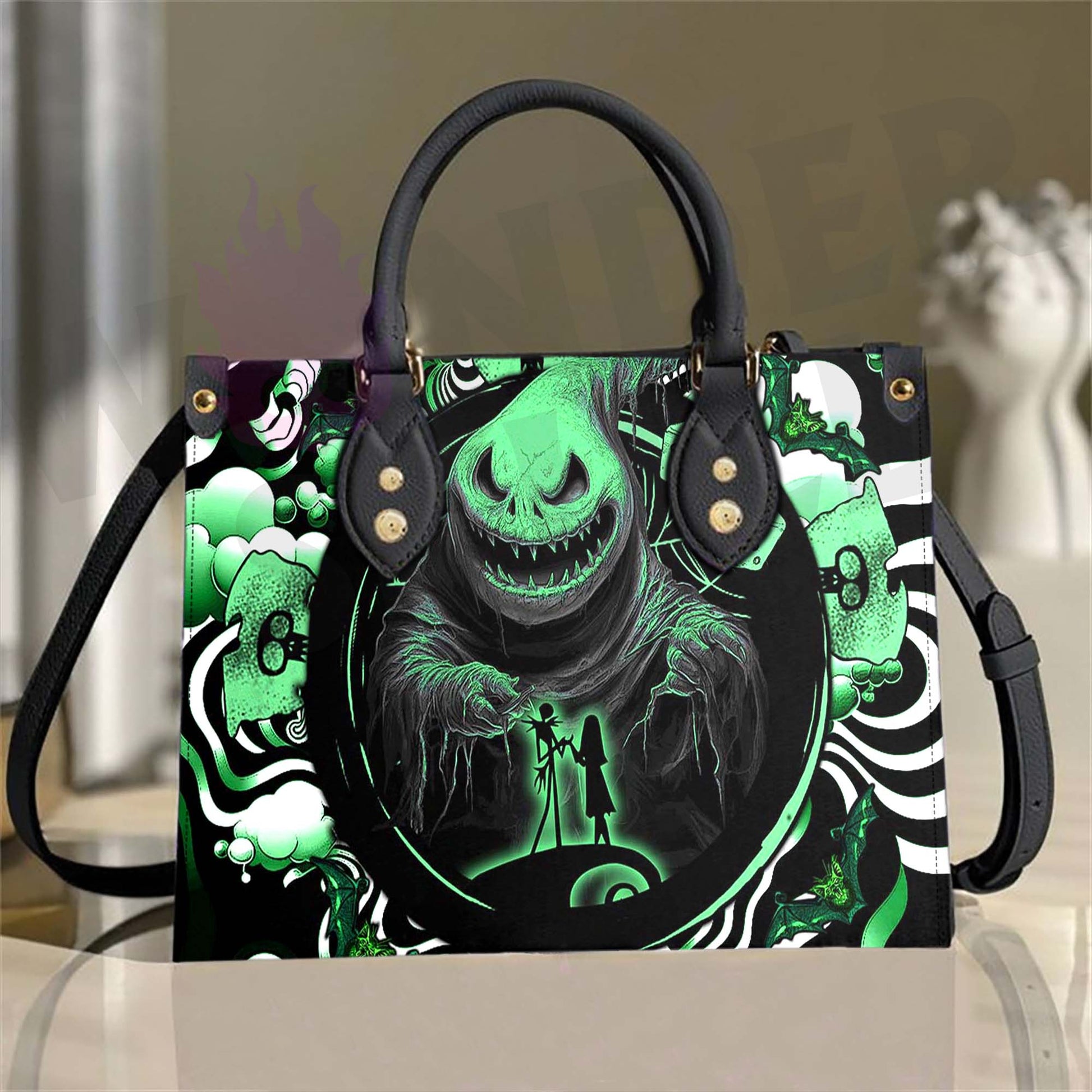 Wonder Skull structured tote bag solves the "I can't find anything in my bag" problem. The aoomy interior fits your tablet, phone, wallet, water bottle, umbrella, and cosmetics — without the overstuffed look. Multiple interior pockets keep everything organized, so you're never digging around at checkout. Reinforced rivet corners and quality metal hardware ensure the bag holds up to daily use. Whether you're heading to work, running errands, or catching a flight, this tote keeps you looking put-together.
