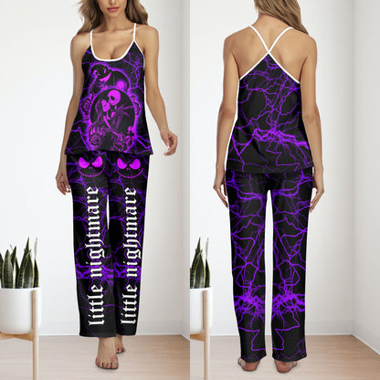 Purple Couple Gothic ArtCami Pajamas Sets For Women Sleepwears Combo